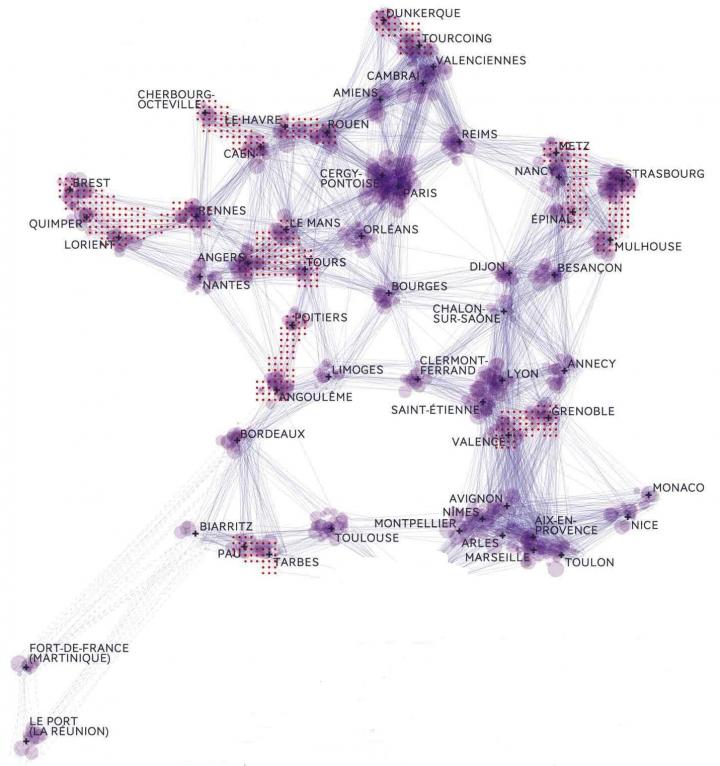 Carte des écoles supérieures d'art © .CORP